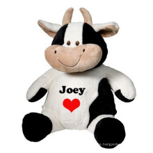 delicate embroidery farm animal cow plush